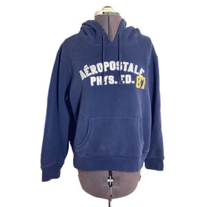 Aeropostale Vintage Y2K Spellout Hoodie Sweatshirt Size M Preppy Gym Athleisure